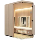 Infraworld Infrarotkabine TrioSol Prima 2 inkl. 5-teiligem gratis Zubehörset 174 x 120 x 201,5 cm (Gr. 3) Eiche alt