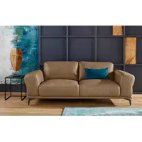 W.SCHILLIG 2,5-Sitzer montanaa elegant und edel, bequem, Federkernunterfederung, mit Metallfüßen in Schwarz pulverbeschichtet, Breite 212 cm braun