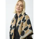 Codello Tuch mit gewebtem Bauhaus-Muster schwarz Damen
