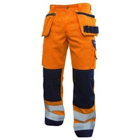 Dassy Arbeitshose Warnschutzhose mit Holstertaschen und Kniepolstertaschen Glasgow (1-tlg) blau|orange kurz - 50-5cm