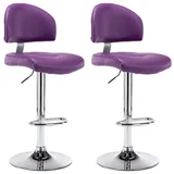 vidaXL Barhocker 2 Stk. 2er Set drehbar höhenverstellbar Kunstleder Lila