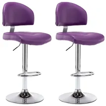 vidaXL Barhocker 2 Stk. 2er Set drehbar höhenverstellbar Kunstleder Lila