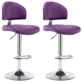 vidaXL Barhocker 2 Stk. 2er Set drehbar höhenverstellbar Kunstleder Lila