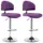 vidaXL Barhocker 2 Stk. 2er Set drehbar höhenverstellbar Kunstleder Lila
