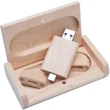 Yaxiny USB Stick 3.0-32GB OTG USB C Speicherstick 32GB 2-in-1 Type C Flash Laufwerk Mini Ahorn Holzkiste Memory Stick Externe Pen Drive für MacBook Pro,Android Handy,Pad,Laptop UND Computer