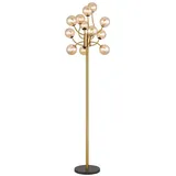 GLOBO Stehlampe Schlafzimmerlampe Stehleuchte LED Glaskugel messing 12 Flammig H 200cm