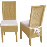 Rattanstuhl Set in Beige Esszimmer (2er Set)