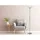 meineWunschleuchte Deckenfluter 180cm mit Leselampe 180cm 180cm Silber/Weiß