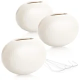 COM-FOUR com-four® 3X Luftbefeuchter aus Keramik - Heizkörper-Verdunster zum Befeuchten der Raumluft - Heizungsverdunster in ovaler Form, weiß (03 Stück - oval)