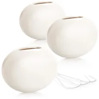 COM-FOUR com-four® 3X Luftbefeuchter aus Keramik - Heizkörper-Verdunster zum Befeuchten der Raumluft - Heizungsverdunster in ovaler Form, weiß (03 Stück - oval)