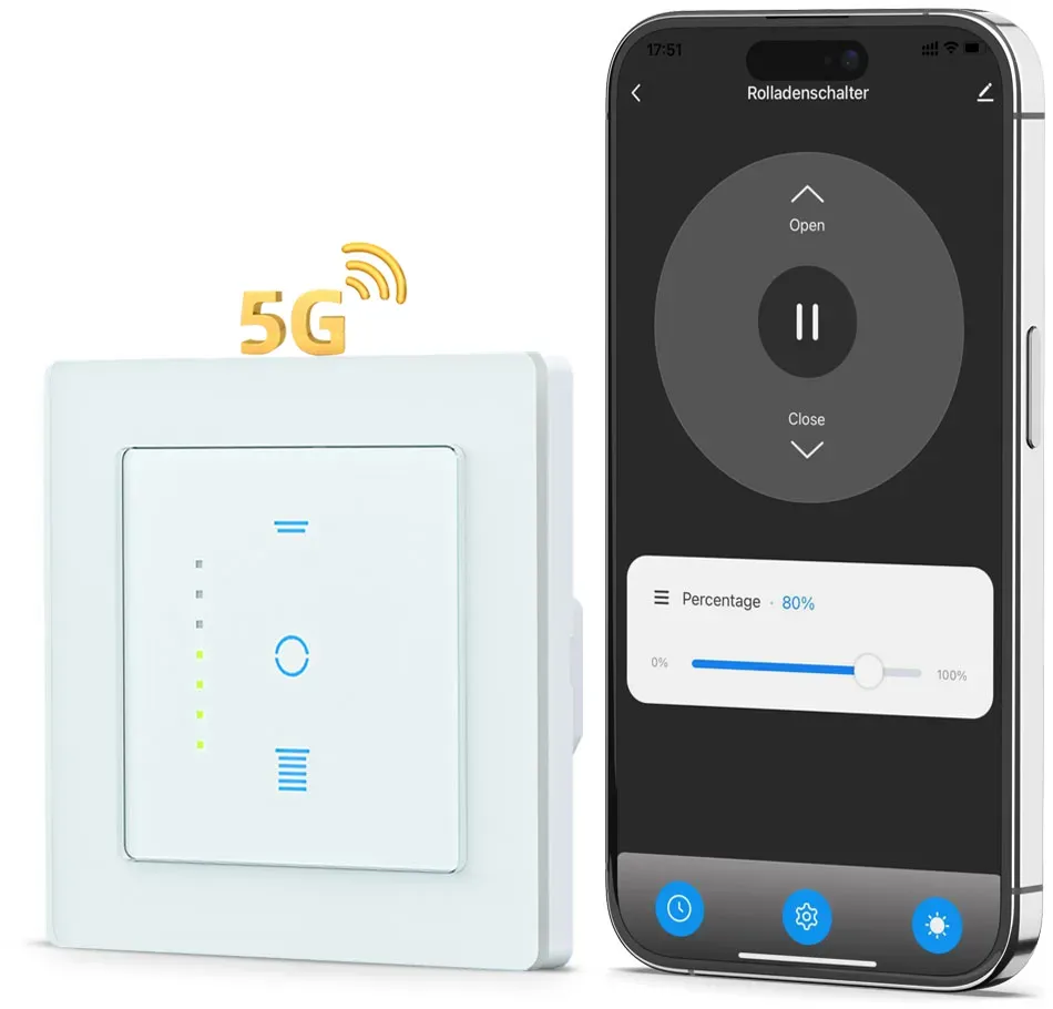 CURRYSMARTER Gen6 WLAN Rollladenschalter, Smarte Rollladensteuerung & Jalousieschalter Dual-Band (5GHz/2.4GHz)