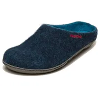 Gottstein Magicfelt 736 Unisex Wollfilz-Pantoffel mit Gummisohle, Petrolblau dark