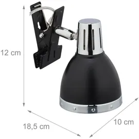 Relaxdays Klemmspot Retro Schwarz