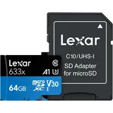 Lexar microSDXC 64GB Class 10 UHS-I 633x + SD-Adapter