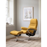 Stressless Relaxsessel STRESSLESS Sunrise Sessel Gr. ROHLEDER Stoff Q2 FARON, Cross Base Schwarz, Rela x funktion-Drehfunktion-PlusTMSystem-Gleitsystem-BalanceAdaptTM, B/H/T: 83 cm x 105 cm x 74 cm, gelb (yellow q2 faron) Lesesessel und Relaxsessel