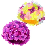 FAVOMOTO Badekappe Blumen: Badekappe Damen - 2pcs Badekappen für Schwimmer für Damen Handbuch Strass Floral Blütenblatt Retro Schwimmen Gap Badekappen Frauen Blumenblumenblatt Schwimmen