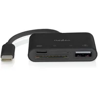 Nedis USB-Hub - 1x USB-C - 1x USB A / 1x USB-C - 4-Port port(s) - USB 2.0 - Stromversorgung über USB - SD & MicroSD