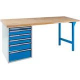 132159 Werkbank Werktisch Schubladenschrank Packtisch 750x2000x850mm Sale