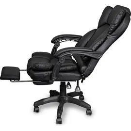 Trisens Chefsessel mit Fußstütze schwarz