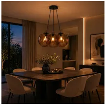s.luce Orb Cluster 3-flg. 40 cm Rund / Braun/Weiß