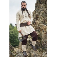 Leonardo Carbone Wikinger-Kostüm Wikinger Tunika aus Leinen - Natur XL beige|weiß XL - XL