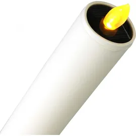 Lumineo led Solar Stabkerze ø 4 x 90 cm weiß Solar Stabkerze