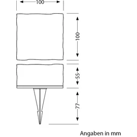 ledscom.de LED Solar-Pflasterstein Bodeneinbauleuchte BROSLO mit Erdspieß für außen, Glas, 10 x 10cm, warmweiß