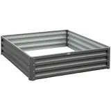Outsunny Hochbeet 120 x 120 x 30 cm Hellgrau