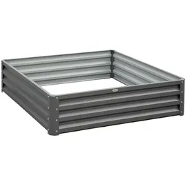 Outsunny Hochbeet 120 x 120 x 30 cm Hellgrau