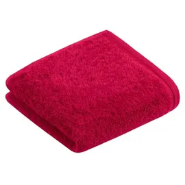 VOSSEN Gästetuch Vegan Life 40 x 60 cm Baumwolle Rot Kirsche