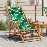 Teenpull – Strandstuhl Klappbar Blattmuster Massivholz Eukalyptus Stoff
