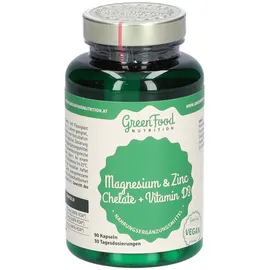 green food GreenFood Nutrition Magnesium und Zink Chelate + Vitamin D3 Kapseln 90 St.