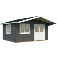 Palmako Gartenhaus Helena 15,1 m2 - 70 mm dunkelgrau/weiß