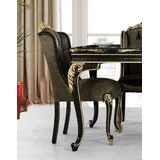 Casa Padrino Luxus Barock Esszimmer Stuhl Schwarz / Gold H. 110 cm - Barock Esszimmer Möbel