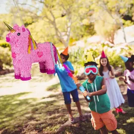Relaxdays Piñata Einhorn 47 x 43 x 13 cm Rosa/Pink