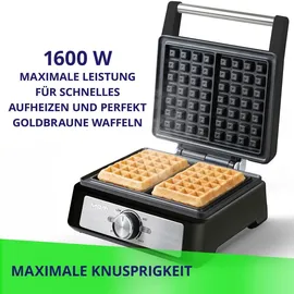 MPM MGO-41-4 Waffeleisen Schwarz