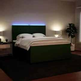 vidaXL Boxspringbett 180 x 200 cm Dunkelgrün