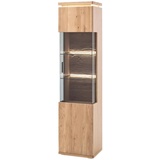 Livetastic Vitrine Eiche Bianco, - holzfarben , Maße cm B: 50 H: 204 T: 37