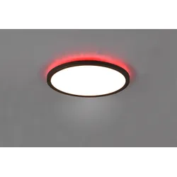 Trio R64371132 LED-Deckenleuchte Aureo 1x18W | 2200lm | 3000-6500K + RGB | IP20 - indirekte Beleuchtung, integrierter Dimmer, stufenlos einstellbare Lichtfarbe, Memory-Funktion, Nachtmodus, Fernbedienung, mattschwarz