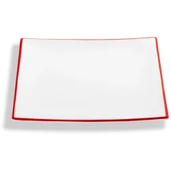 Gmundner Keramik Rubinroter Rand, Speiseteller Trend (26x26cm)