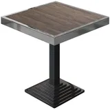 GGMMÖBEL BPY | Bistro Tisch | 70 x 70 x 81 cm | Quadratisch | Chromrahmen | Light Wenge / Schwarz