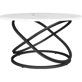 Vicco Couchtisch Calgary, 79.5 x 62 cm mit großer Arbeitsfläche, Weiß/Schwarz - Weiß