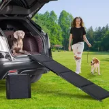 Uross Hundetreppe für Auto 180CM - Zusammenklappbare Hundetreppe für Auto und SUV, Aluminium-Hundetreppe für große Hunde, ausziehbare Hundetreppe für LKW, Hochbett
