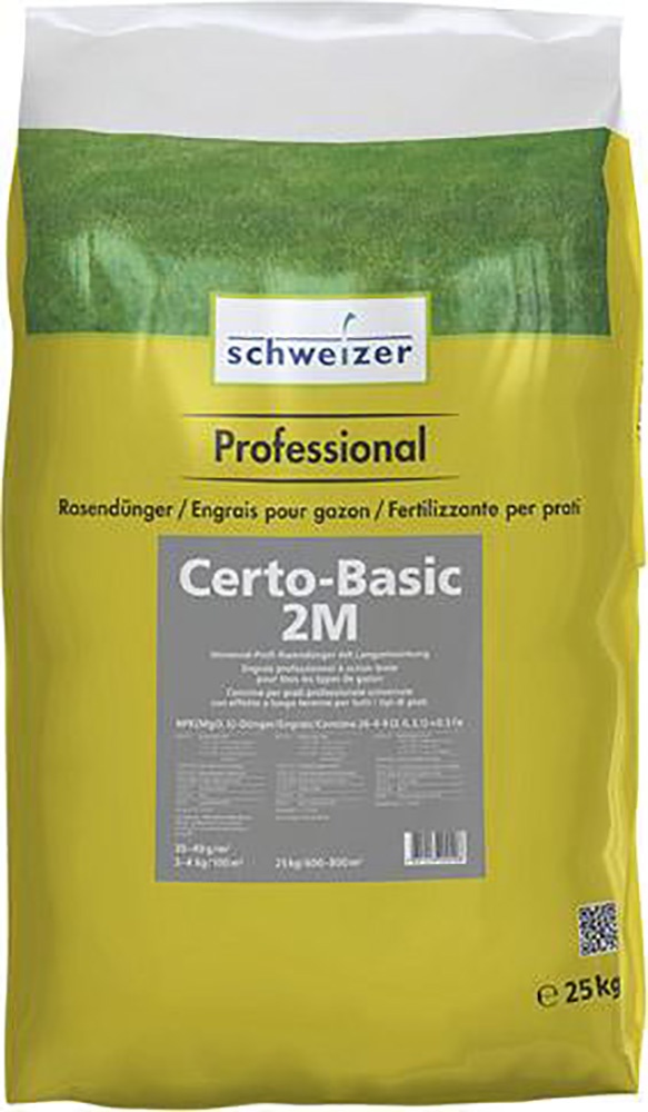 Schweizer Profi Rasendünger 25kg Certo Basic 2M