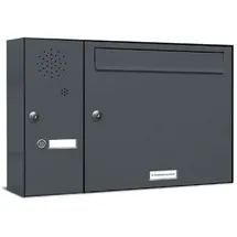 AL Briefkastensysteme 1er Premium Briefkasten Außen Anthrazit inkl. Zeitungsfach