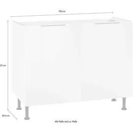 OPTIFIT Spülenschrank Tara 100 x 58,4 x 87 cm Weiß