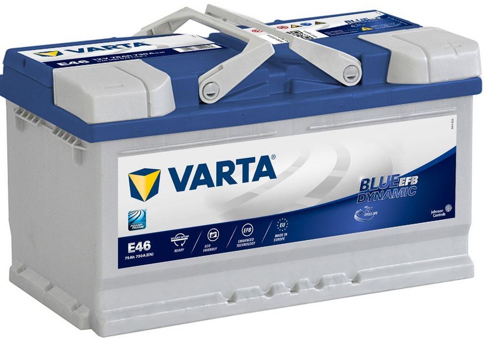 VARTA E46 Blue Dynamic EFB 75Ah 730A Autobatterie Start-Stop 575 500 073