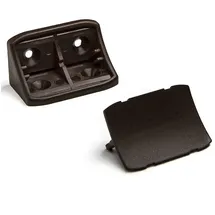 SO-Tech 100 Stück Korpusverbinder 24 x 24 x 44 mm mit Abdeckkappe Dunkelbraun