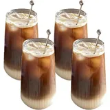 LuxusKollektion Latte-Macchiato-Glas Latte Macchiato Gläser Cappuccino Kaffeegläser 400ml 2er Set