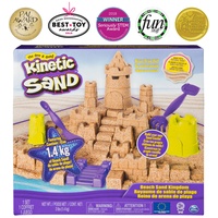 Kinetic Sand Sandburgen Set - mit 1,4 kg original magischem kinetischen Sand aus Schweden, 6 Förmchen und 2 Werkzeugen, für Kinder ab 3 Jahren